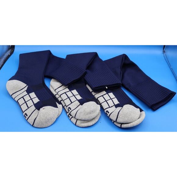 Soccer Socks (3 pair) Team Sport Knee High Blue sz 5-7 Youth/6-10 Women - Picture 1 of 5